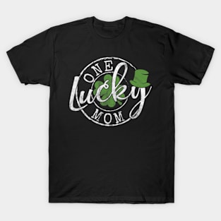 One Lucky Mom Funny Mother Irish Clovers T-Shirt